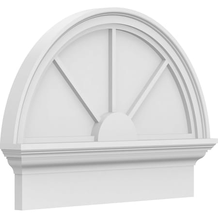 Ekena Millwork Half Round 3 Spoke Architectural Grade PVC Combination Pediment, 24"W x 18-3/4"H x 2-3/4"P PEDPC024X190HRO03